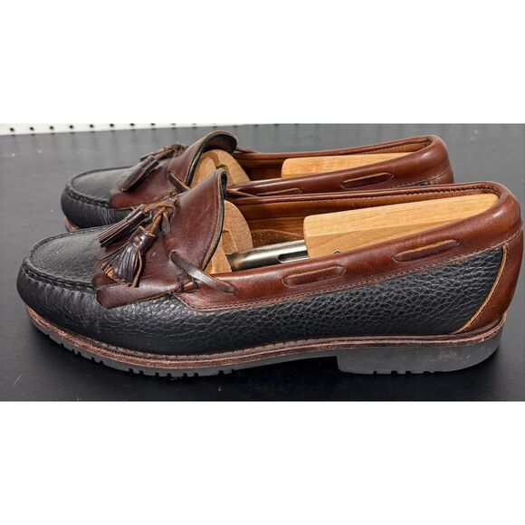 Allen Edmonds Nashua Loafers Size 11D Kiltie Tassel Black Brown Leather Shoes main image 5
